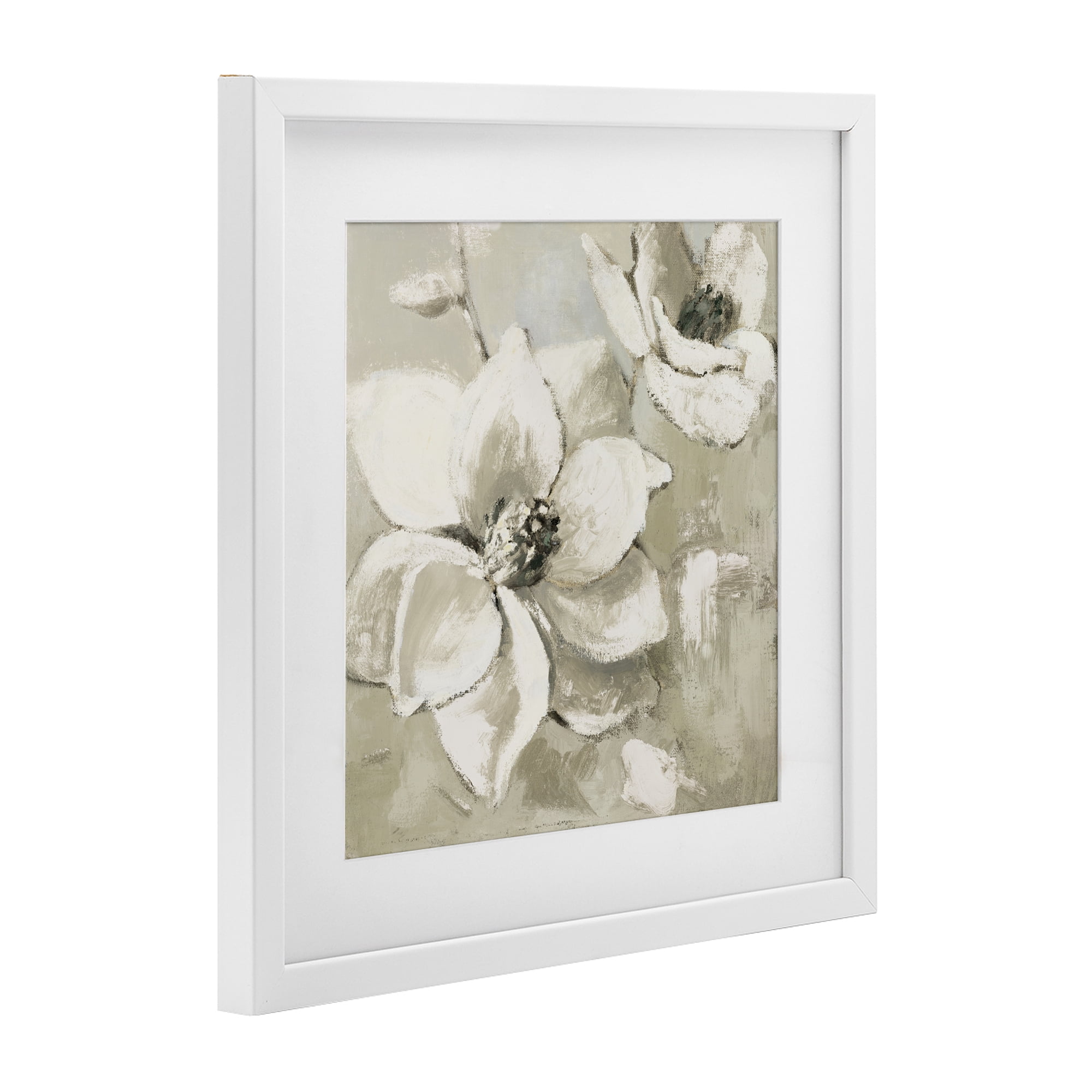 Stupell Industries Magnolias After Rain White Framed Print Under Glass, design by Lanie Loreth