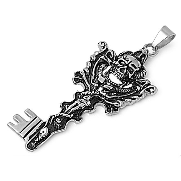 Skeleton Key Pendant Stainles Steel