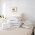 thumbnail image 4 of YST Gradient Ombre 7-Piece Bedding Set with Wave Lines Dots, Twin Size, Beige Greyish White, 4 of 4