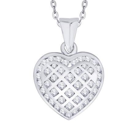 KATARINA Diamond Heart Pendant Necklace in 10K White Gold (2/3 cttw, G-H, I2-I3)