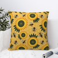thumbnail image 4 of Pofeuu Bees and Sunflowers Print Double-sided plush pillowcase Square Throw Pillow Covers Pillows Cover for Living Room Bedroom Sofa Couch Cushion Cover（No pillow core）-26"x26", 4 of 7