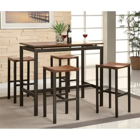Bowery Hill 5 Piece Counter Bar Table and Stool Set in (Best Camping In Black Hills)