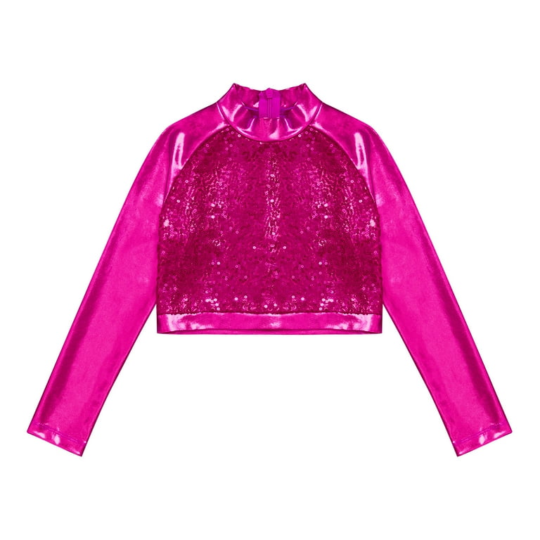 Pink sequin turtleneck top