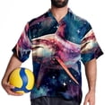 thumbnail image 4 of Starry Shark Men's Casual Hawaiian Shirts, Printed Button Down Short Sleeve Summer Beach Tops with Spread Collar - Unisex, 4 of 6