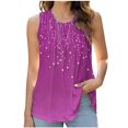 thumbnail image 2 of PNTUTB Women's Summer Versatile Fashion Print Casual Crew Neck Pullover Loose Comfortable Sleeveless Tops, 2 of 6