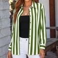 thumbnail image 3 of Womens Linen Tops Women's Striped Button-Up Blouses, Collared Long Sleeve Casual Shirt, Lightweight Loose Dress Tops Workwear, 3 of 6
