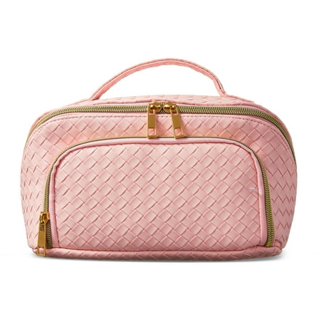 Walmart Expanding Cosmetic Bag with Storage Pockets, Pink, 1 Count