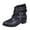 Blue, variant on Joykidd Motorcycle Ankle Boots For Women Chunky Block Heel Short Booties Buckle Studded Gothic Moto Riding Boots with Side Zip for Casual Outings Daily Work