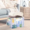thumbnail image 3 of Yayeee Collapsible Cube Storage Bin with Lid Fabric Closet Decorative Basket with Handles, Seaside Boat, 3 of 7