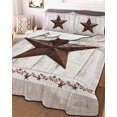 thumbnail image 3 of Quilts Twin XL Size, Farmhouse Soft Comforter Bedding Set for Bed, Rustic Brown Country Star Barn Berry Wooden Lightweight Quilted Bedspread with Pillow Cover(2 Pieces) for All Season, 68x98 Inch, 3 of 6