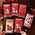 thumbnail image 4 of 6pcs Horse Year Red Envelopes - 5D Embroidery Visual Effect, Plush Texture Touch, Lucky Money Packets for Spring Festival Holiday Gifting, A, 4 of 7