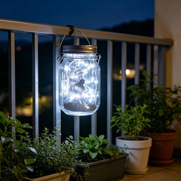 YuanGuangQ Outdoor Waterproof Solar Powered Glass Bottle Lamp, Hanging Mason Jar Light for Garden Terrace and Landscaping, Whimsical Patio Decor for Yard Deck and Pathway