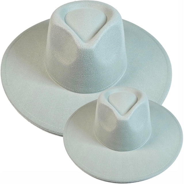 VERVE 8 Wide Brim Vegan Felt Rancher Hat - Women, Men, and Kids Fedora Style with Adjustable Inner Drawstring