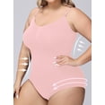 thumbnail image 5 of Bodysuit bodysuit solid colour plus size in polyamide and elastane high support knit fabric without padding women's cardigan elegant bodysuit PINK 1XL, 5 of 8