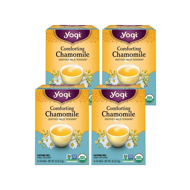 Yogi Tea Comforting Chamomile, Organic Herbal Tea, Wellness Tea Bags, 4