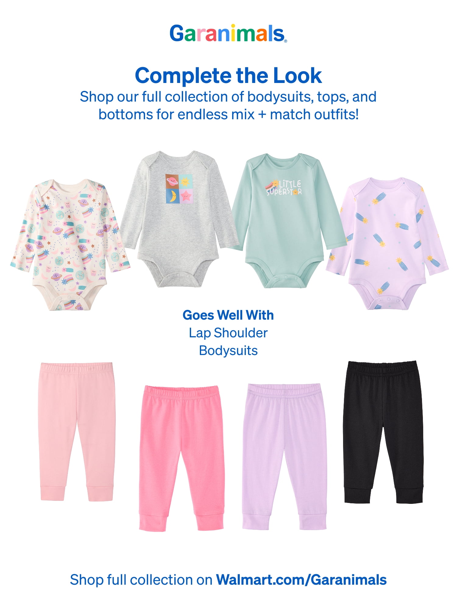 Garanimals Newborn & Baby Girl 100% Cotton Jogger Pants, Sizes 0–24M, Single or 4-Pack