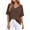 Coffee, variant on yillto Womens Blouse Summer V Neck Plain Short Sleeve Loose Top Causal Trendy Dressy Shirts Outfits