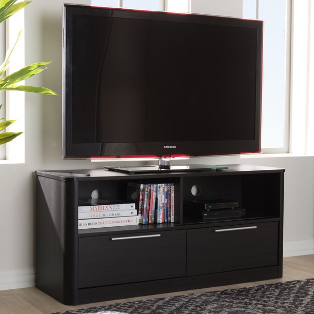 Baxton Studio Carlingford Modern and Contemporary Espresso Brown Finished Wood 2Drawer TV Stand