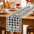 thumbnail image 5 of Easter Table Runner 120 Inches Long Farmhouse Dress Scarves, Vintage Gnomes Bunny Eggs Black Buffalo Plaid Dining Tablerunner for Coffee Table/Kitchen Island/Party Décor, 13" x 120", 5 of 8