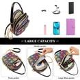 thumbnail image 5 of FORMRS Crossbody Bag for Women Quilted Travel Shoulder Cell Phone Purse with Chain Strap Handbag, Colorful Checkered Daisy, 5 of 7
