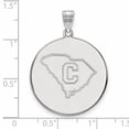 thumbnail image 3 of 14k White Gold Official Licensed Collegiate The Citadel XL Disc Pendant, 3 of 4