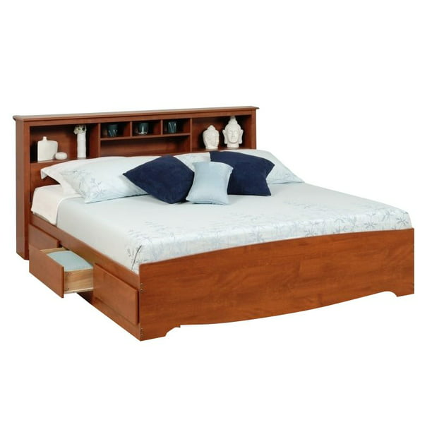Prepac Monterey King Bookcase Platform, King Size Platform Bed With Bookcase Headboard