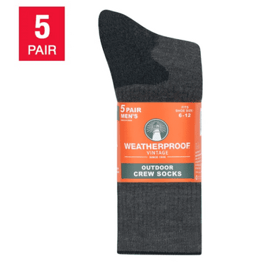 Weatherproof Vintage Men's Outdoor Crew Sock, 5-pair
