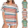 thumbnail image 1 of Fiudx Liquidación de Ofertas Flash Camiseta de Manga Corta con Cuello Redondo y Estampado Cómoda Informal para Mujer a La Moda, 1 of 6