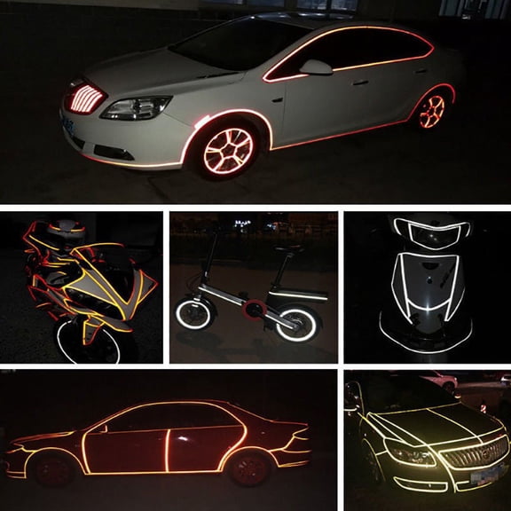 Car Styling Reflective Stripe Tape Motorcycle Bike Body Rim Wheel Stripe Tape Stickers Diy Decal Decorative Bicycle Accessories White