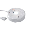 thumbnail image 1 of Round Power Strip with USB Charging Ports Adjustable Night Light Surge Protector Compact Design for Home Travel Charging Station, 1 of 6
