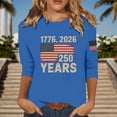 thumbnail image 2 of CUZIBR Patriotic Graphic T Shirt For Women 4Th Of July Long Sleeve Crewneck Holiday Casual Comfortable Tee Summer Fall Basic Layering 250 Years Celebration Anniversary Shirts Top,Blue,M, 2 of 4