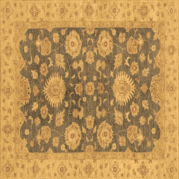 Ahgly Company Indoor Square Abstract Brown Modern Area Rugs, 4' Square