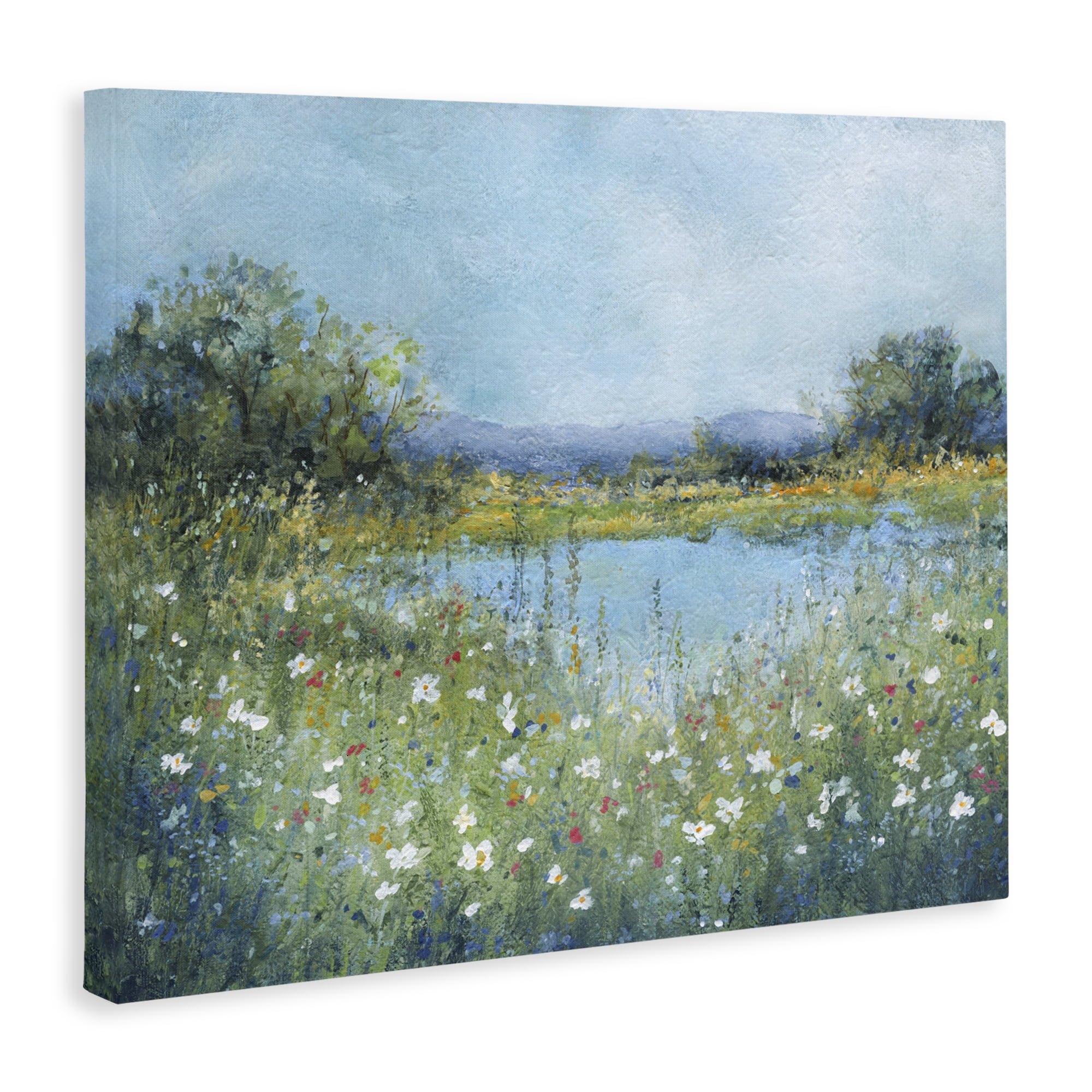 Stupell Industries Impressionist Meadow Surrounding Pond Canvas Wall Art, design by Carol Robinson
