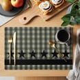 thumbnail image 2 of Sage Green Black Plaid Placemats Set of 8 Vintage Star Buffalo Check Rustic Place Mats Indoor Wipeable Table Mats Washable Cloth Dining Table Placemats for Kitchen Holiday Party Home Decor 13x19 Inch, 2 of 9
