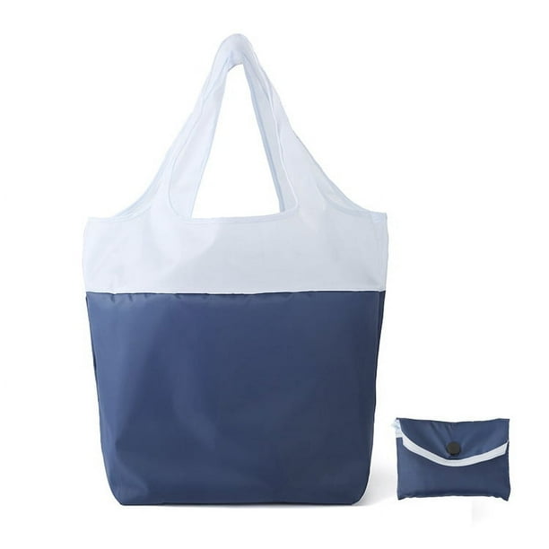 Bolsa de compras ecológica plegable renovable, de color a juego, para supermercado, de gran capacidad, para llevar al hombro, de tela ultraligera