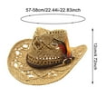 thumbnail image 3 of GPOECD Cowboy Hats for Women Men Summer Western Shapeable Straw Sun Hat with Wide Brim Hollow Design Z8131-Black,One Size, 3 of 3