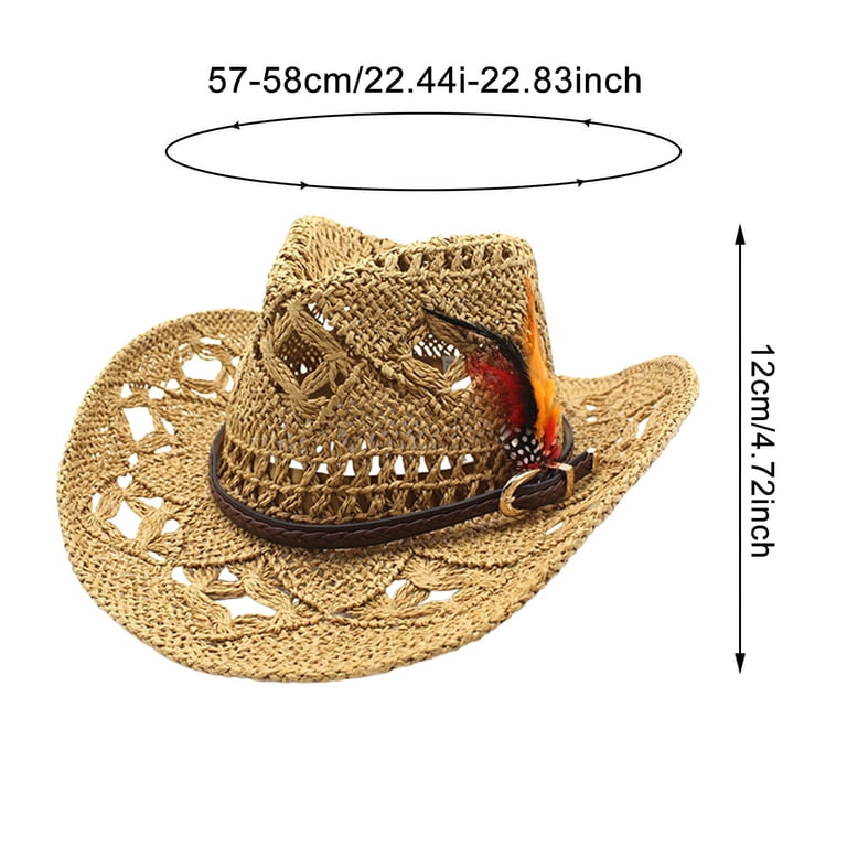 GPOECD Cowboy Hats for Women Men Summer Western Shapeable  display picture 2