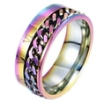 thumbnail image 1 of Anillo de acero de titanio unisex de moda, giratorio, con números romanos., 1 of 6