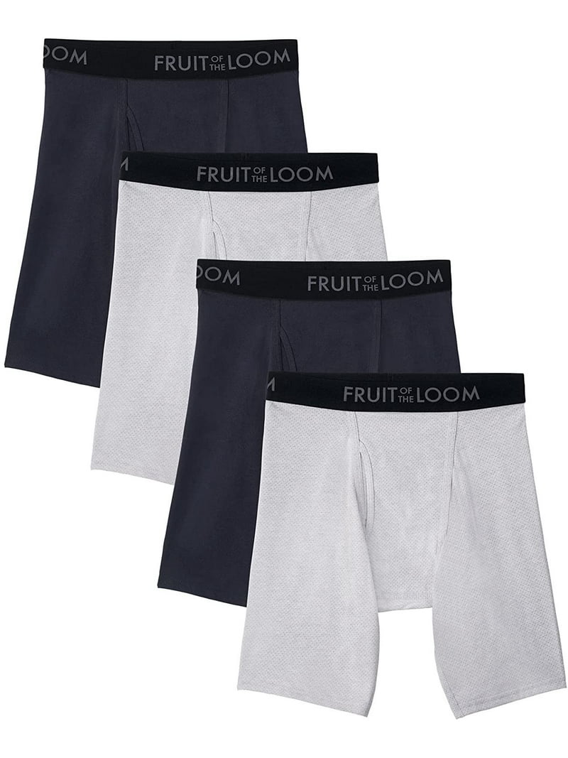 Fruit of the Loom Men's 12-Pack Long Leg Boxer Briefs, Breathable