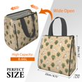 thumbnail image 3 of Cat and Potted Plant Beige Pattern Insulated Lunch Bag for Women Men, Large Portable Soft Cooler Tote, Thermal Food Storage Bag with Pearl Cotton, 8.66L, 8.75"x5.75"x9.5", 3 of 6