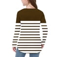 thumbnail image 5 of Annhoo Girls Boys Long Sleeve Tops Stripe Block Color Crewneck Pullover Loose Unisex Shirts Kids Soft Clothes, 5 of 6