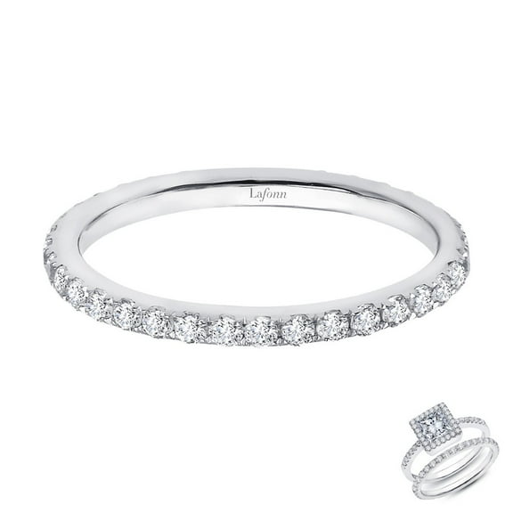 Lafonn Classic Sterling Silver Platinum Plated Lassire Simulated Diamond Ring (0.5 CTTW)