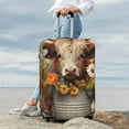 thumbnail image 7 of Zufioo Bucket Flower Cow Print Luggage Case Protective Cover, Zippered Anti-scratch Luggage Case Cover, Suitable for Travel, Business, Unisex-Large, 7 of 7