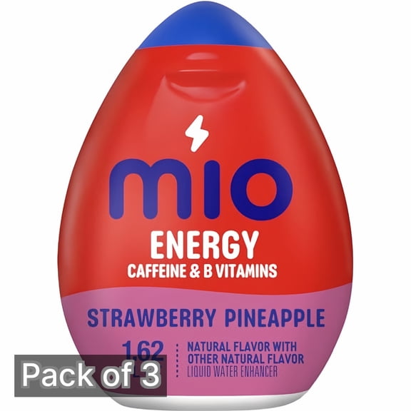 MiO Energy Strawberry Pineapple Smash Sugar Free Water Enhancer, 1.62 fl oz Bottle, Pack of 3