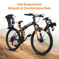 thumbnail image 3 of 26 Inch Foldable Mountain Bike Full Suspension, 21 Speed Folding Mountain Bike with Double Shock Effect, Dual Disc Brakes, Steel Frame Mens Mountain Bicycle for Outdoor Trail Commuter, Black, 3 of 11