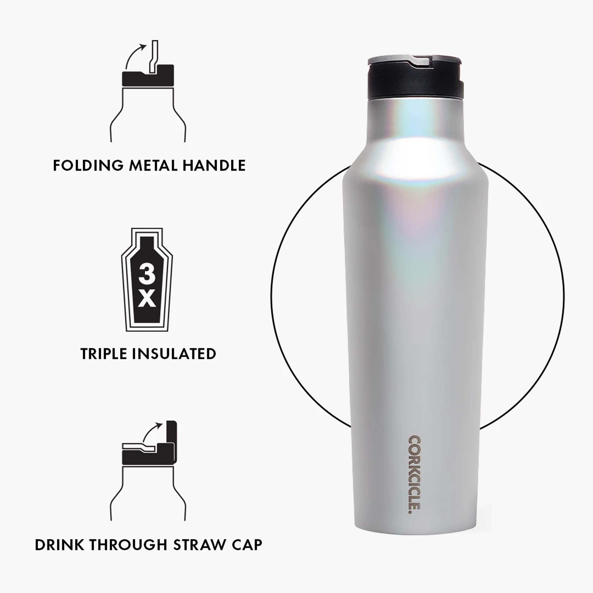 25 oz Canteen in Prismatic Insulated Travel Cup