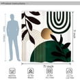 thumbnail image 2 of Emerald Green Abstract Shower Curtain Set 72Wx72H Inches Modern Mid Century Sun Leaves Plant Aesthetic Neutral Simple Geometric Polyester Waterproof Cloth Bathroom Curtain with 12 Hooks, 2 of 3