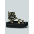 thumbnail image 2 of CRUZ Gladiator Platform Leather Sandal in Snake Print, 2 of 5