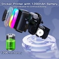 thumbnail image 3 of Mini impresora de pegatinas con 6 rollos de papel adhesivo, siete modos de iluminación de color para álbumes de recortes, viajes, notas, etiquetas y recordatorios. Compatible con iOS y Android., 3 of 5