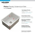 thumbnail image 3 of Houzer Platus 26 in White Fireclay Undermount Square Single Bowl Kitchen Sink - PTU-2800 WH, 3 of 7
